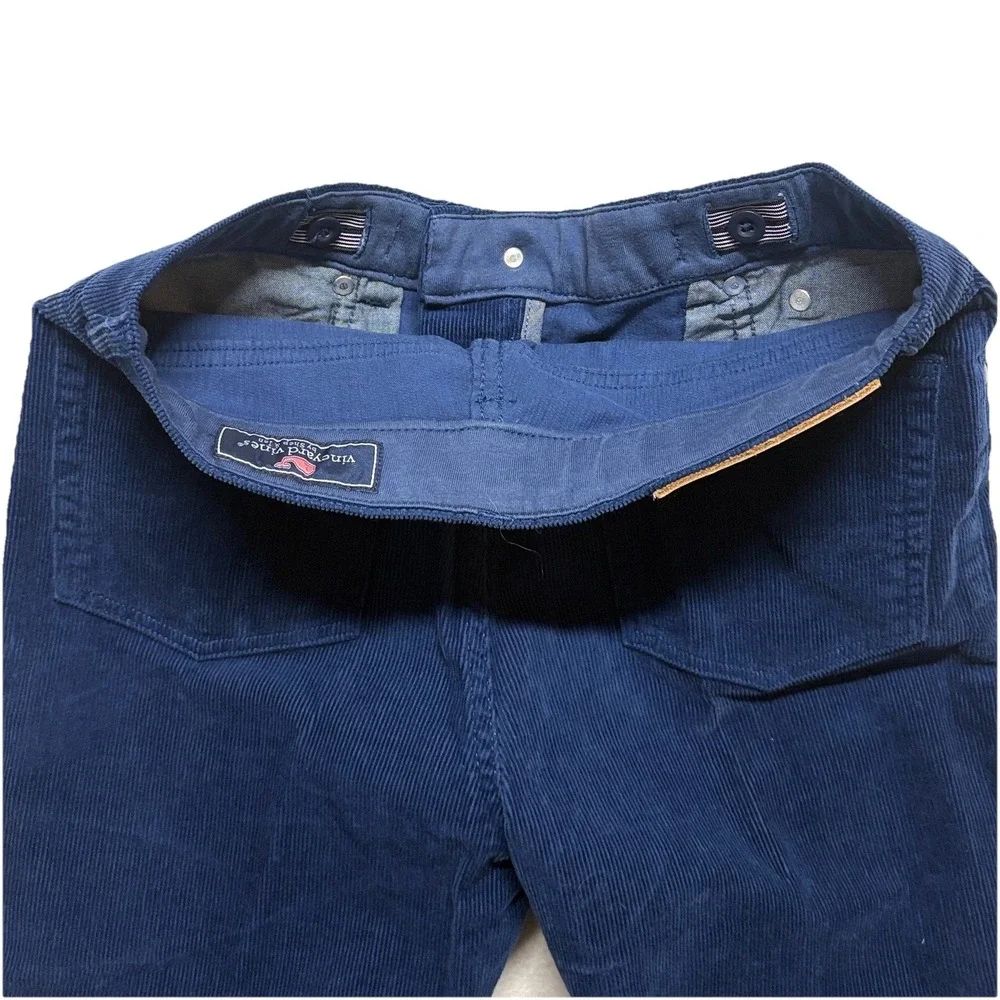 Vineyard Vines Boys Corduroy Pants Navy Blue Stretch Whale Preppy 5 Pocket 12